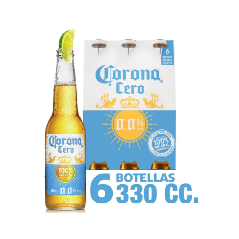 Pack 6 un. Cerveza Corona Lager Sin Alcohol 330 cc